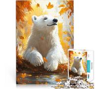 1000 Piece Puzzle For teenagers Polar Bear in Autumn Educational Toys 50x75cm is ideal as gifts for the whole family for Age 14 Years Up