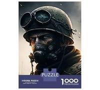 1000-piece Puzzle for Teenagers Portrait of A War Soldier Jigsaws for Adults Hands-on Game Precision Cutting Great Gift for Gaming 38x26cm/1000pcs