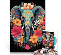 1000 Piece Puzzle For teenagers Psychedelic Elephant für Lernspiel-Herausforderungsspielzeug Perfekte Dekoration38x26cm