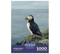 1000-piece Puzzle for Teenagers Puffin on A Cliff Overlooking The Ocean Puzzles for Adults Relax Games Precision Cutting Gifts for Friends And Family 52x38cm/1000pcs
