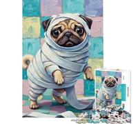 1000-piece Puzzle for Teenagers Pug Mummy with Toilet Paper Jigsaw Puzzle 1000 Educational Toy A Work of Art Educational Family Game (38x52cm)