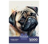 1000 Piece Puzzle For Teenagers Pug Watercolor Dog Puzzles for Adults Toy Wall Decor Staycation Kill Time for Is Ideal As A Gift 70x50cm/1000pcs
