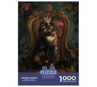 1000-piece Puzzle for Teenagers Queen Tortoiseshell Cat Jigsaws for Adults Hands-on Game Precision Cutting Great Gift for Gaming 38x26cm/1000pcs