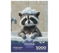 1000 Piece Puzzle For Teenagers Raccoon Bath Time Adult Puzzles Brain Teaser Game Perfect Decoration Difficult And Challenge 38x26cm/1000pcs
