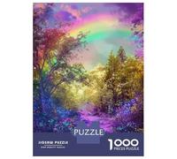 1000-piece Puzzle for Teenagers Rainbow Forest Pathway-2 Jigsaws for Adults Toy Wall Decor Hand Speed Race Challenging To Complete 52x38cm/1000pcs