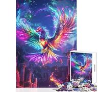 1000 Piece Puzzle For Teenagers Rainbow Phoenix Rising Educational Toy Funny Gift Educational Games with Fully Interlocking Randomly Shaped Pieces Size 50x75cm