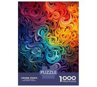 1000 Piece Puzzle For Teenagers Rainbow Swirls Abstract Art Print Jigsaws for Adults Hands-on Game Home Decoration Unique Gifts for Birthday And Christmas 70x50cm/1000pcs