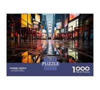 1000-piece Puzzle for Teenagers Rainy Night in Times Square Teenager Puzzles Relax Games Difficult Hard Gifts for Friends And Family 38x26cm/1000pcs