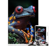 1000-piece Puzzle for Teenagers Red-Eyed Tree Frog Close-Up Educational Toy Gift For Birthdays Educational Games Interesting Stress Reduction (Size 38x52cm)