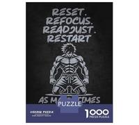 1000-piece Puzzle for Teenagers Reset Refocus Readjust - Gym, Hustle, Success Puzzles for Adults Anti-Stress Toys Home Decoration Great Gift for Gaming 38x26cm/1000pcs