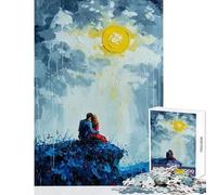 1000 Piece Puzzle For Teenagers Romantic Couple Under The Moon Painting Educational Games Pattern Assembly Anti-Stress Toys Unique Birthday And Gifts (38X26CM)