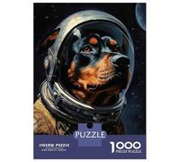 1000-piece Puzzle for Teenagers Rottweiler The Astronaut Jigsaws for Adults Hands-on Game Precision Cutting Great Gift for Gaming 38x26cm/1000pcs