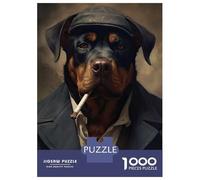 1000-piece Puzzle for Teenagers Rottweiler The Gangster Jigsaws for Adults Hands-on Game Precision Cutting Great Gift for Gaming 38x26cm/1000pcs