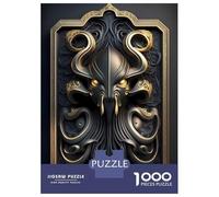 1000-piece Puzzle for Teenagers Royal Black Gold Kraken Jigsaws for Adults Hands-on Game Precision Cutting Great Gift for Gaming 38x26cm/1000pcs