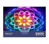 1000-piece Puzzle for Teenagers Sacred Flower Mandala Jigsaws for Adults Hands-on Game Precision Cutting Great Gift for Gaming 70x50cm/1000pcs