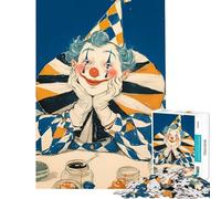 1000 Piece Puzzle For Teenagers Sad Clown Illustration Challenging To Complete Enhance Memory DIY Toys for And 14 Years And over (50x75cm)