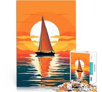 1000 Piece Puzzle For teenagers sailboat on the water Intellektuelles Spiel denn eignet sich ideal als Geschenk für die ganze Familie38x26cm