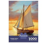 1000-piece Puzzle for Teenagers Sailing Into Sunset Jigsaws for Adults Hands-on Game Precision Cutting Great Gift for Gaming 38x26cm/1000pcs