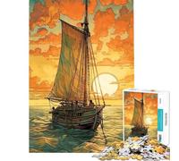 1000 Piece Puzzle For Teenagers Sailing Into The Sunset Puzzle for Adults Brain Teaser Game Precision Cutting Birthday And Unique Gifts (Size 50x75cm)