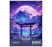 1000-piece Puzzle for Teenagers Sakura Moonlit Lake Jigsaws for Adults Hands-on Game Precision Cutting Great Gift for Gaming 52x38cm/1000pcs