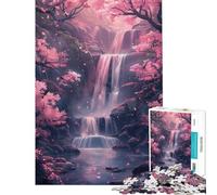 1000 Piece Puzzle For Teenagers Sakura Trees And Waterfall Challenging To Complete Enhance Memory DIY Toys for And 14 Years And over (38x52cm)