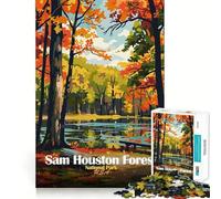1000 Piece Puzzle For Teenagers Sam Houston Forest National Park Fine Cut Design Brain Game Gift Slow Time Fun Birthday Fun Play (50x75cm)