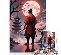 1000-piece Puzzle for Teenagers Samurai Under Blood Moon Puzzles for Teenagers Difficult Challenge for Birthday, Chrismas Brainteaser Family Games (50x75cm)