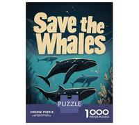 1000 Piece Puzzle For Teenagers Save The Whales Jigsaw Puzzle Family Games Wall Art Unique Gifts for Birthday And Christmas 70x50cm/1000pcs