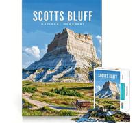 1000 Piece Puzzle For Teenagers Scotts Bluff Natl Monument Exact Fit Game Mind Challenge Toy Calm Fun Time Xmas Scene Art (38x52cm)