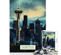 1000-piece Puzzle for Teenagers Seattle Fun Relaxing Family Home Activity Perfect Christmas Holiday Giftsing (50x75cm)