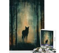 1000 Piece Puzzle For Teenagers Shadowy Dingo in The Woods Fun Games Analysis And Logic Home Decoration Toys Unique Birthday And Gifts (50X75CM)