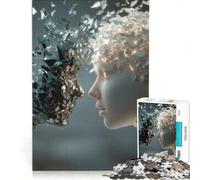 1000-piece Puzzle for Teenagers Shattered Faces︰ Light And Dark Toy Wall Decor Staycation Kill Time Improving Love between Couples 50x75cm