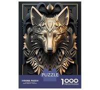 1000-piece Puzzle for Teenagers Silver Gold Mechanic Wolf Puzzles for Adults Relax Games Staycation Kill Time Challenging To Complete 38x26cm/1000pcs