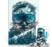 1000-piece puzzle for teenagers “Ski Vintage Skiing” Made of cardboard，Suitable for ages 14 and up Decompressing Intellectual Educational Toy Offered as gifts for the whole family。size：38x52cm