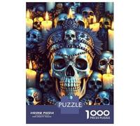 1000 Piece Puzzle For Teenagers Skulls And Candles Art Print Jigsaws for Adults Hands-on Game Home Decoration Unique Gifts for Birthday And Christmas 38x26cm/1000pcs