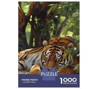1000 Piece Puzzle For Teenagers Sleeping Tiger in Lush Foliage Jigsaw Puzzle Toy Wall Decor Perfect Decoration Unique Gifts for Birthday And Christmas 38x26cm/1000pcs