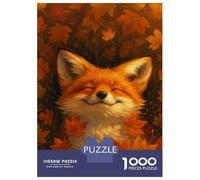 1000 Piece Puzzle For Teenagers Smiling Fox in Autumn Leaves Teenager Puzzles Hands-on Game A Work of Art Unique Gifts for Birthday And Christmas 70x50cm/1000pcs