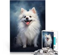 1000 Piece Puzzle For teenagers Smiling White Pomeranian pädagogische Herausforderung Geburtstagsgeschenk, Geschenke38x26cm