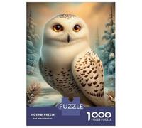 1000-piece Puzzle for Teenagers Snowy Owl in Winter Scene Jigsaws for Adults Hands-on Game Precision Cutting Great Gift for Gaming 70x50cm/1000pcs