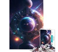 1000-piece Puzzle for Teenagers Space Earth Clock Fun at Home Activities, Family Activities Hands-on Game Suitable for Ages 14 And Up (50x75cm)