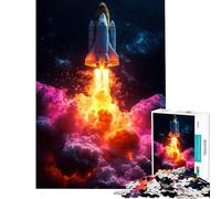 1000-piece Puzzle for Teenagers Space Shuttle Launching Into Space Learning Educational Toys Educational Games Precision Cutting Art Work Gifts (Size 38x52cm)