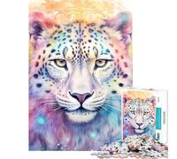 1000-piece Puzzle for Teenagers SpiritAnimal Snow Leopard Family Game Brain Intelligence Challenge Addictive Toys Art Work Gifts Family Activities (Size 38x52cm)