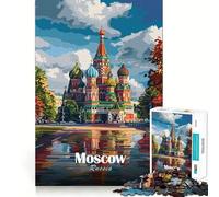 1000 Piece Puzzle For Teenagers St. Basil's Cathedral Moscow Exact Fit Game Mind Challenge Toy Calm Fun Time Xmas Scene Art (38x52cm)