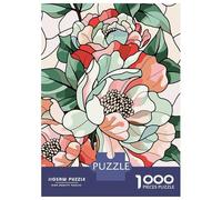 1000-piece Puzzle for Teenagers Stained Glass Floral Pattern Puzzles for Adults Hands-on Game Enhance Memory Birthday Present, Gifts, 70x50cm/1000pcs
