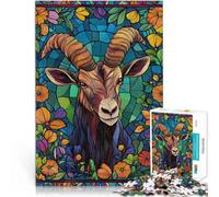 1000 Piece Puzzle For teenagers Stained Glass Goat Spielzeug für die ganze Familie Wunschliste mit dem Weihnachtsmann75x50cm