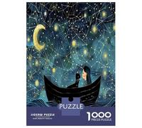 1000 Piece Puzzle For Teenagers Starry Night Boat Adventure Jigsaws for Adults Family Game Difficult Challenge for Is Ideal As A Gift 38x26cm/1000pcs