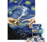 1000-piece Puzzle for Teenagers Starry Night Pass Joint No Judgment Puzzles for Teenagers Difficult Challenge for Birthday, Chrismas Brainteaser Family Games (Size 38x26cm)