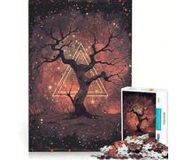 1000-piece Puzzle for Teenagers Starry Wisdom Tree, Educational Game, Decompressing Intellectual, Unique Challenge Game 38x26cm