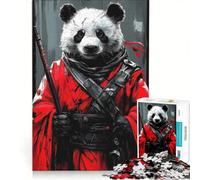 1000-piece Puzzle for Teenagers Stoic Panda Warrior, Educational Game, Decompressing Intellectual, Unique Challenge Game 50x75cm