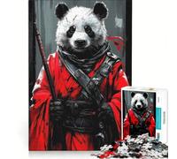1000-piece Puzzle for Teenagers Stoic Panda Warrior, Educational Game, Decompressing Intellectual, Unique Challenge Game 38x52cm